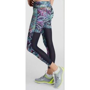 Nualime Vibrant Abstract Print Activewear Leggings